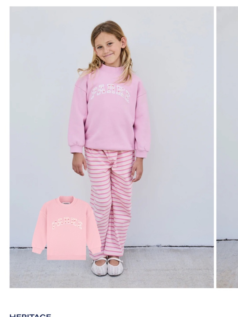 New PARKE Girls  Pink Stripe Sweetpea Sweatshirt SIZE 1-2 Mommy and Me